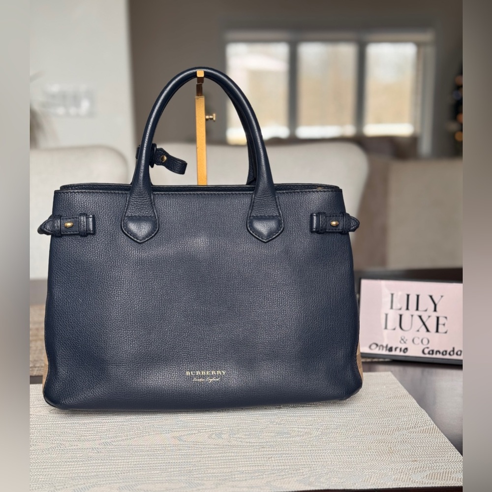 Burberry Dark Blue Banner Leather bag